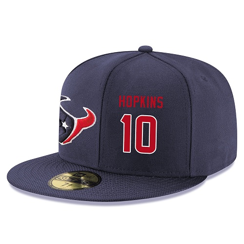 NFL Houston Texans #10 DeAndre Hopkins Stitched Snapback Adjustable Player Rush Hat - Navy/Red